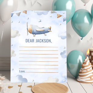 Convites Placa de Nota de Cápsula Horária do Avião viagens 