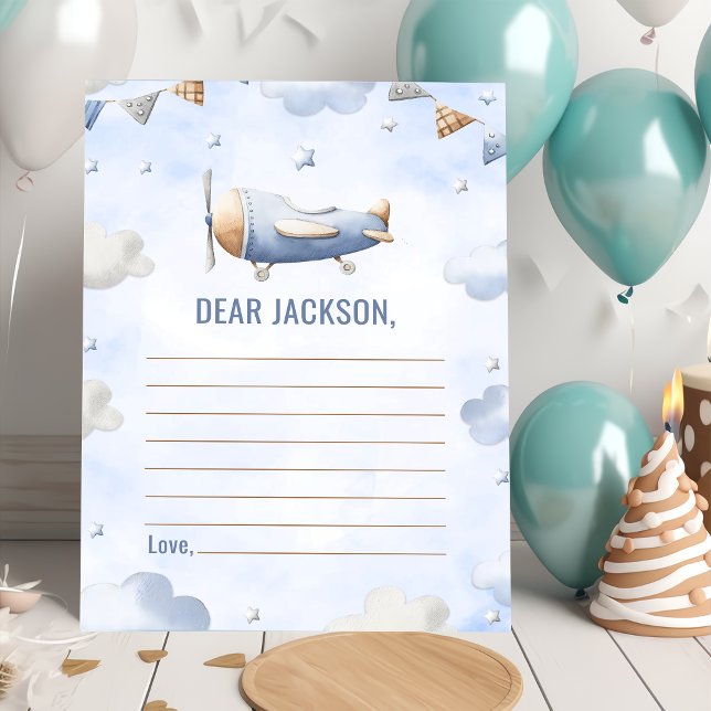 Convites Placa de Nota de Cápsula Horária do Avião viagens  (Criador carregado)