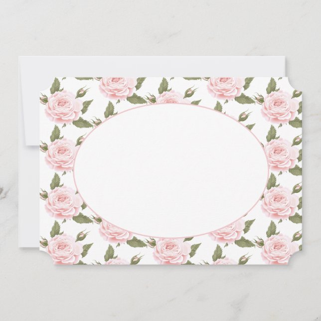 Convites Placa de Nota Plana ou Rosas Rosa de Convite-Vinta (Frente)