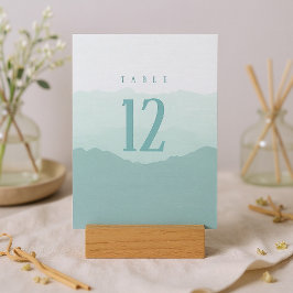 Convites Placa de número da mesa de casamento verde macio