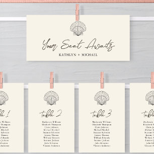 Convites Placa de Oceano de Praia da Shell Moderna com Cabe