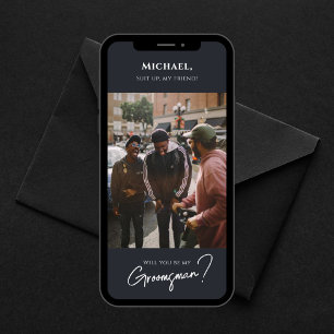 Convites Placa de Padrinho de casamento Moderna com Foto