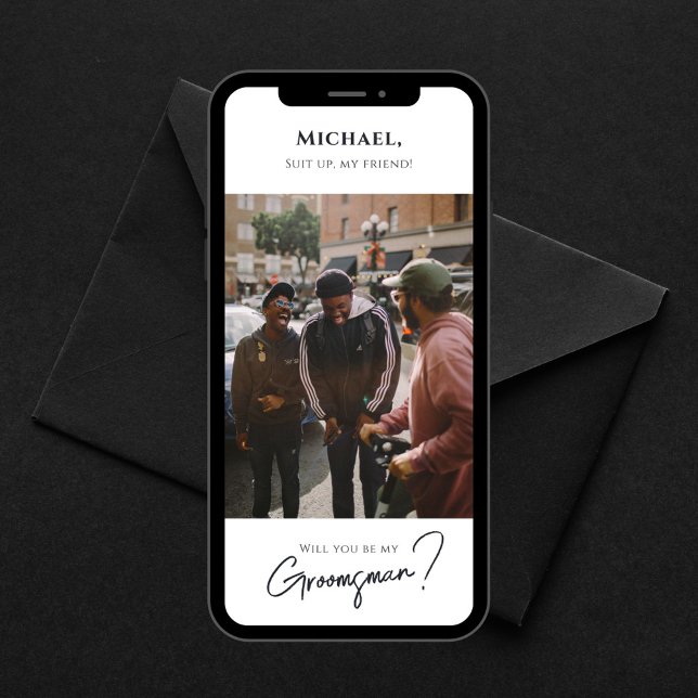 Convites Placa de Padrinho de casamento Moderna com Foto (Criador carregado)