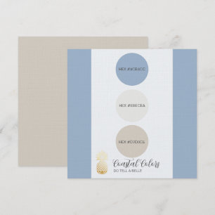 Convites Placa de Paleta de Cor Costeira Azul Dusty