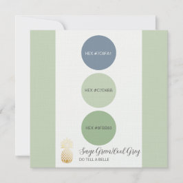 Convites Placa de Paleta de Cores Verde Sage Muted