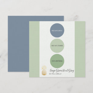 Convites Placa de Paleta de Cores Verde Sage Muted
