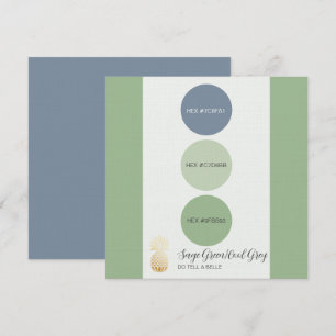 Convites Placa de Paleta de Cores Verde Sage Muted