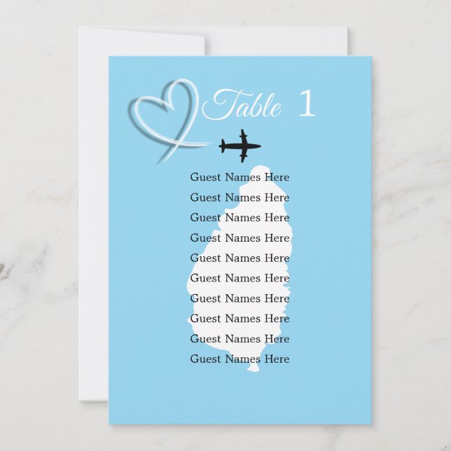 Convites Placa de Plano de Mesa de Casamento de Destino da  (Frente)