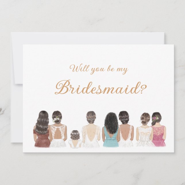 Convites Placa de Proposta Bridesmaid (Frente)