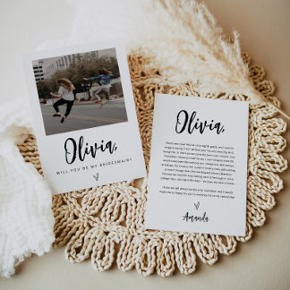 Convites Placa de Proposta Bridesmaid com Foto