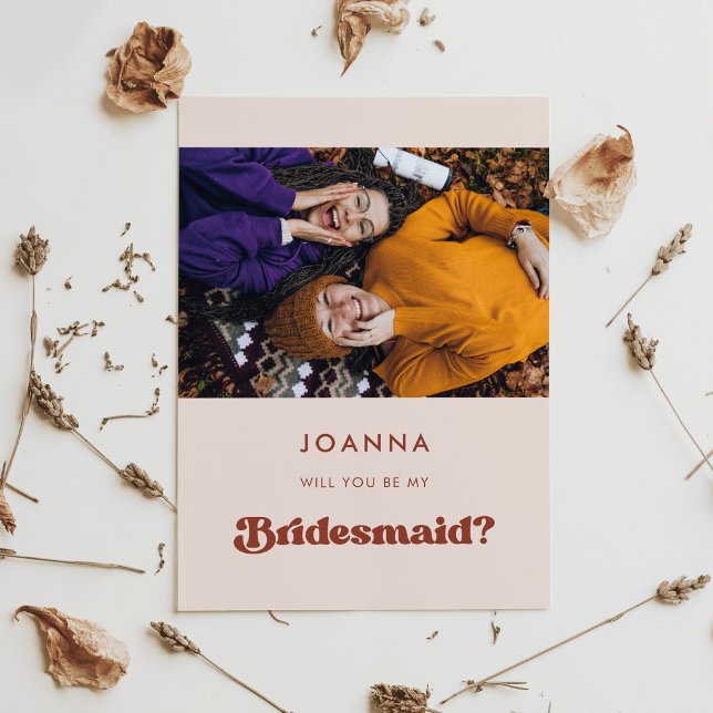 Convites Placa de proposta Bridesmaid cor-de-rosa na moda r (Criador carregado)