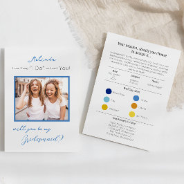 Convites Placa de Proposta Bridesmaid da Paleta de Cores