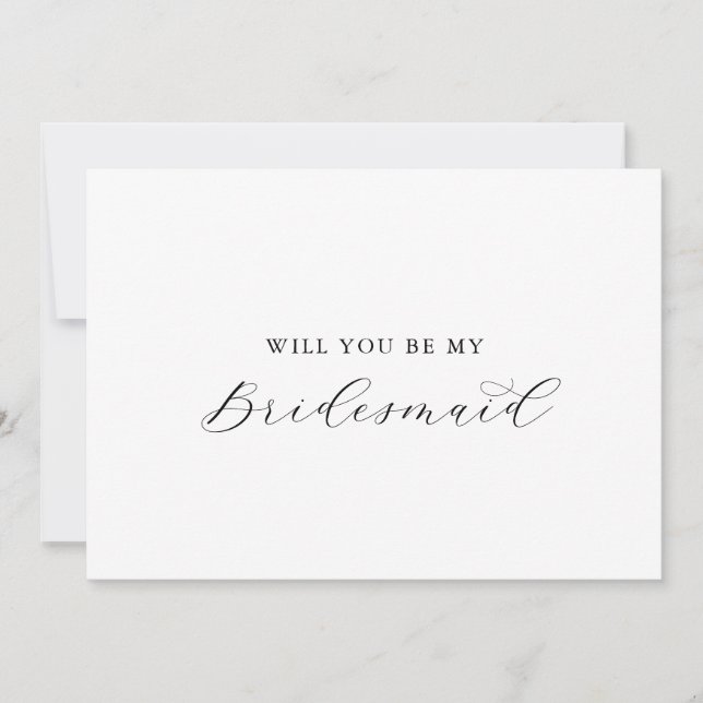 Convites Placa de Proposta Bridesmaid do Script Elegante (Frente)