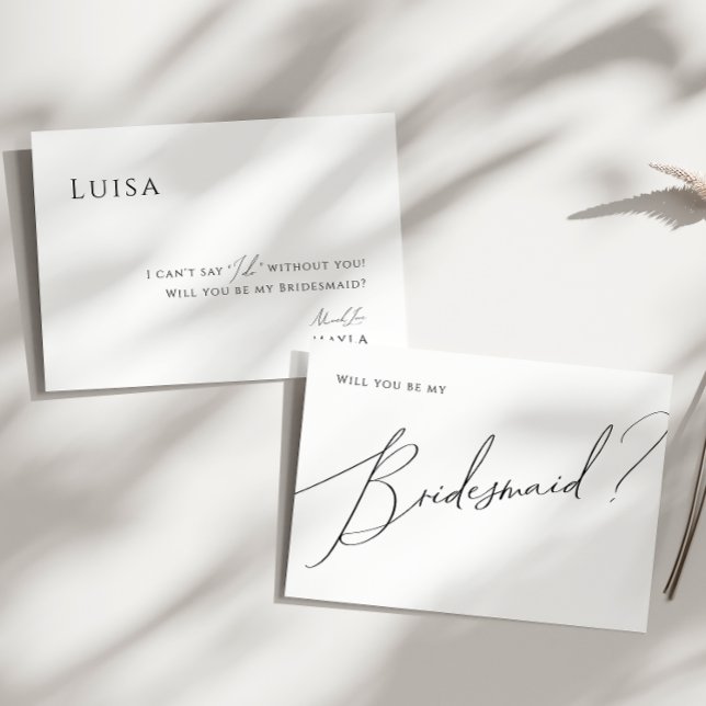 Convites Placa de Proposta Bridesmaid do Script Whimsical C (Criador carregado)