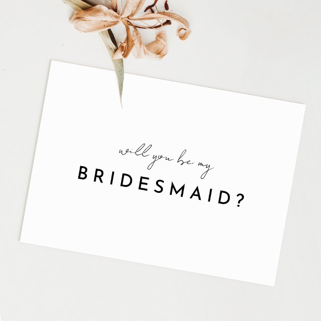 Convites Placa de Proposta da Bridesmaid do Script Moderno  (Criador carregado)