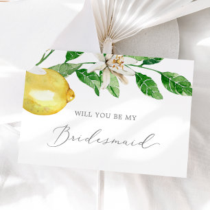 Convites Placa de Proposta da Modern Lemon Garden Bridesmai