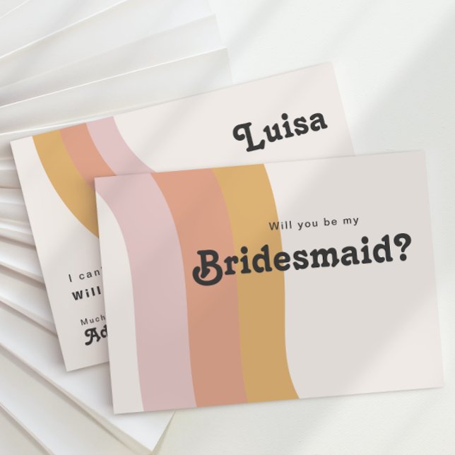 Convites Placa de Proposta da Rainbow Bridesmaid, da Modern (Criador carregado)