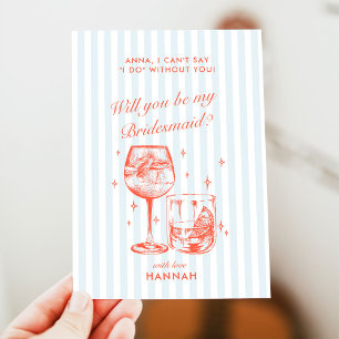 Convites Placa de Proposta da Retro Modern Vintage Blue Bri