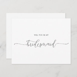 Convites Placa de Proposta de Bridesmaid de Script Mínimo S