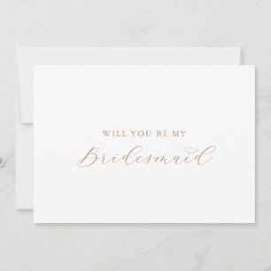 Convites Placa de Proposta de Bridesmaid do Script Dourado 