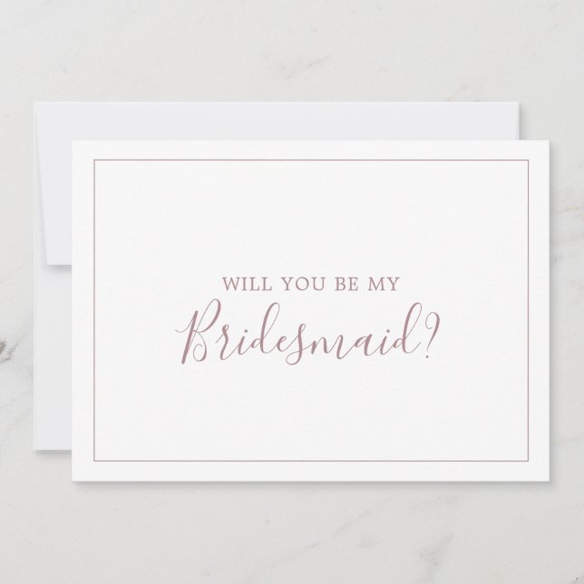 Convites Placa de Proposta de Bridesmaid Rosa Dourada minim (Frente)