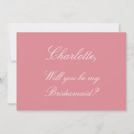 Convites Placa de Proposta de Bridesmaid Rosa na moda Blush