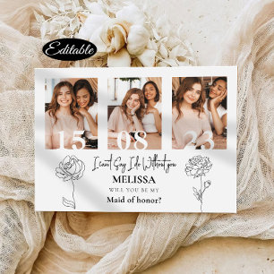 Convites Placa de Proposta de Colagem de Foto Mínima Brides