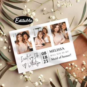 Convites Placa de Proposta de Colagem de Fotos Simples e Bo