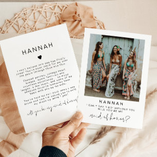 Convites Placa de Proposta de Madrinha de casamento de Foto