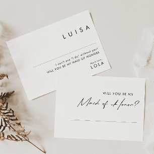 Convites Placa de Proposta de Madrinha de casamento Mínima 