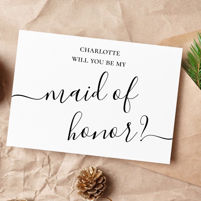 Convites Placa De Proposta De Madrinha de casamento Mínima  (Criador carregado)
