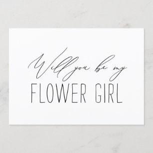 Convites Placa de Proposta de Menina de Flor Minimalista da
