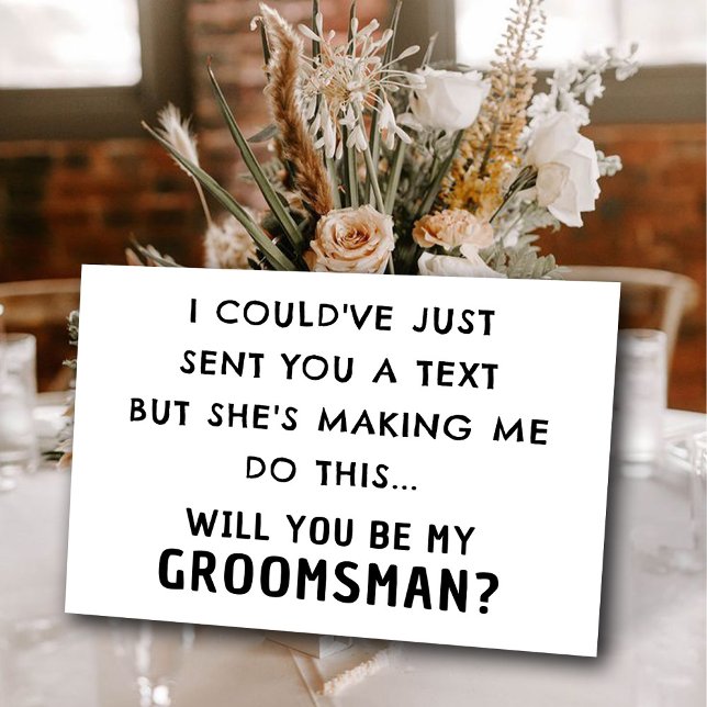 Convites Placa de Proposta de Padrinho de casamento Engraça (Funny Groomsman Proposal Card | Man of Honor Cards)