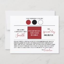 Convites Placa de Proposta do Bridesmaid do Script Moderno