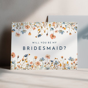 Convites Placa de Proposta Floral de Bridesmaid Bold Elegan