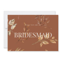 Placa de Proposta Floral Terracotta Bridesmaid