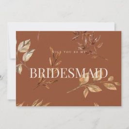 Convites Placa de Proposta Floral Terracotta Bridesmaid