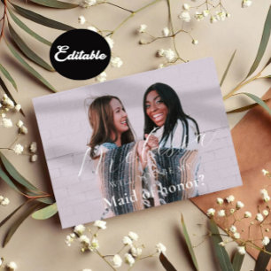 Convites Placa de Proposta Mínima de Bridesmaid de Foto