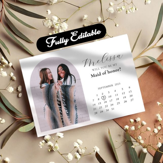 Convites Placa de Proposta Mínima Moderna de Bridesmaid de  (Criador carregado)