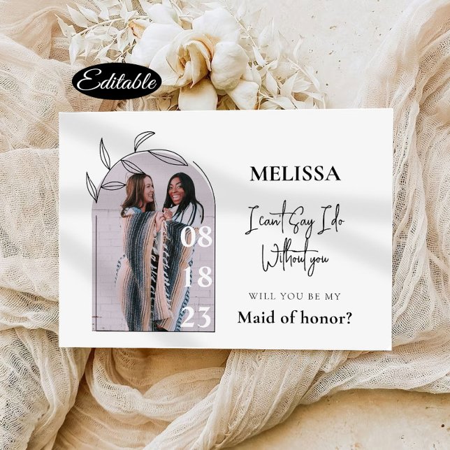 Convites Placa de Proposta Mínima Simples de Bridesmaid (Criador carregado)