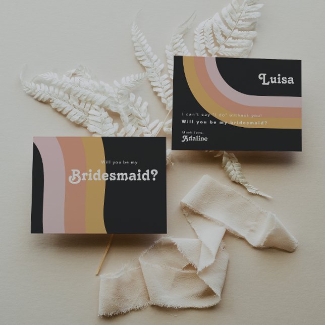 Convites Placa de Proposta Moderna de Bridesmaid Arco-Íris  (Criador carregado)