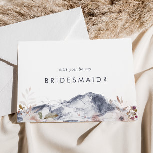 Convites Placa de Proposta Simples de Bridesmaid de Montanh