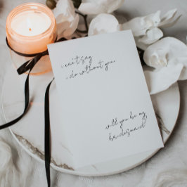 Convites Placa de Proposta Simples de Bridesmaid Minimalist