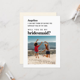 Convites Placa de Proposta Simples Elegante de Bridesmaid