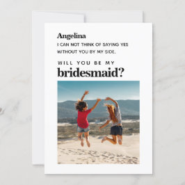 Convites Placa de Proposta Simples Elegante de Bridesmaid