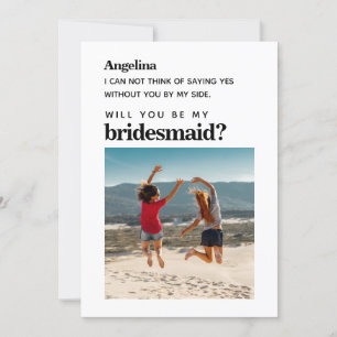 Convites Placa de Proposta Simples Elegante de Bridesmaid