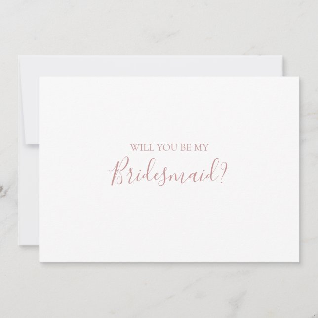 Convites Placa de Proposta Simples Elegante de Bridesmaid R (Frente)