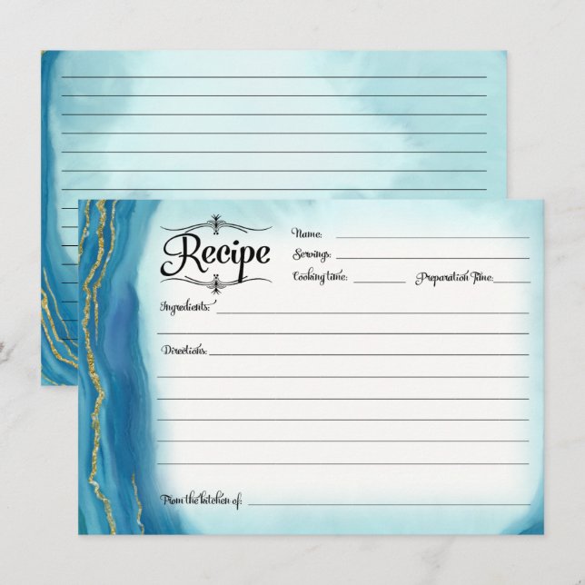 Convites Placa de recebimento de chá de panela Azul de geod (Frente/Verso)