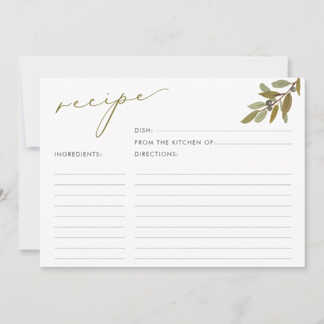 Convites Placa de Receita do Chá de panela de Script Rustic (Frente)