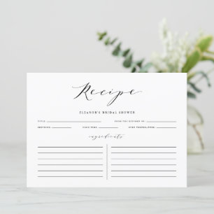 Convites Placa de Receita Personalizada de Script Minimalis
